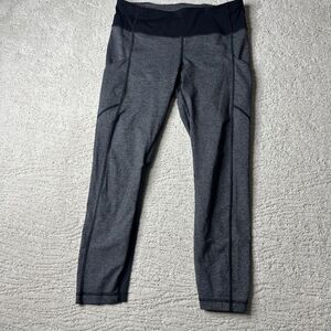 Women's Lululemon 8 Speed Up Right Weathered Grey Athletic‎ Leggings Pockets